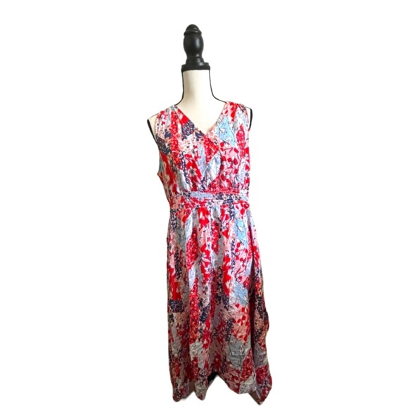 SOLD • Japna Floral Handkerchief Hem Sleeveless Floral Maxi Dress XS - Picture 2 of 7